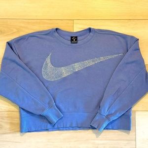 Nike Women Dri-fit Pullover Long Sleeve Cropped Sweat Shirt Small